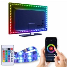 LED RGB Димируема лайсна за телевизор LED/6W/5V Wi-Fi Tuya + дистанционно управление
