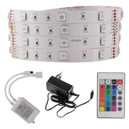 LED RGB Димируема лента 5 м LED/18W/12V IP20 + д.у.