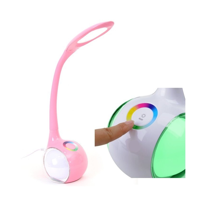 LED RGB Димируема настолна лампа LED/7W/230V розова