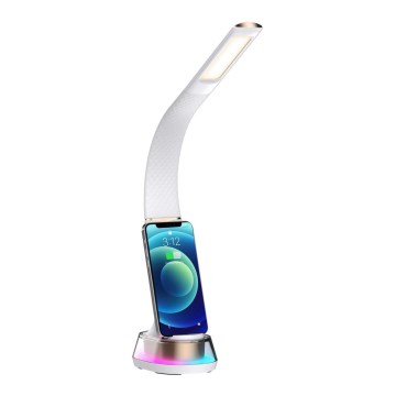 LED RGB Димируема настолна лампа с безжично зареждане CORELLA LED/7W/12/230V бял