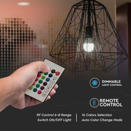 LED RGB Димируема крушка A60 E27/8,5W/230V 4000K + дистанционно управление