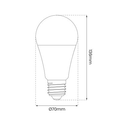 LED RGB Димируема крушка A70 E27/11W/230V 2700-6500K Wi-Fi Tuya