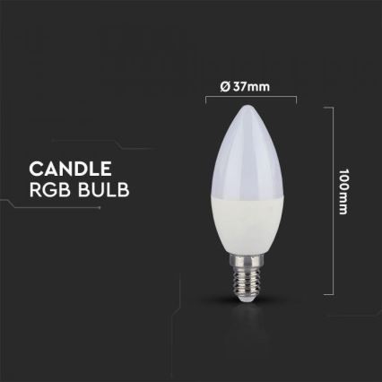 LED RGB Димируема крушка E14/3,5W/230V 6400K + дистанционно