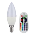 LED RGB димируема крушка E14/3,5W/230V 6400K + дистанционно управление