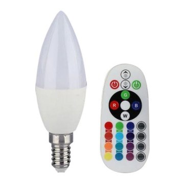 LED RGB димируема крушка E14/3,5W/230V 6400K + дистанционно управление