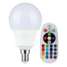 LED RGB Димируема крушка E14/3,5W/230V 6400K + дистанционно