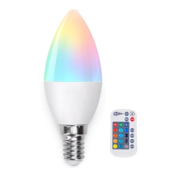 LED RGB Димируема крушка E14/4,8W/230V 3000K + дистанционно управление - Aigostar