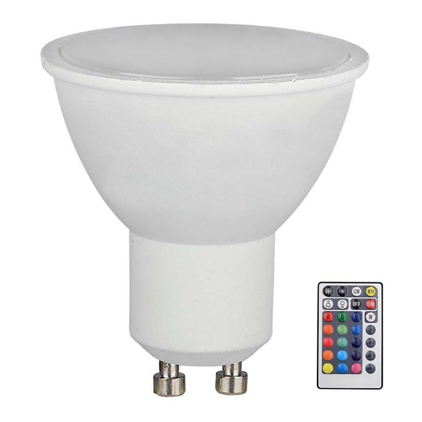 LED RGB Димируема крушка GU10/4,8W/230V 4000K + дистанционно