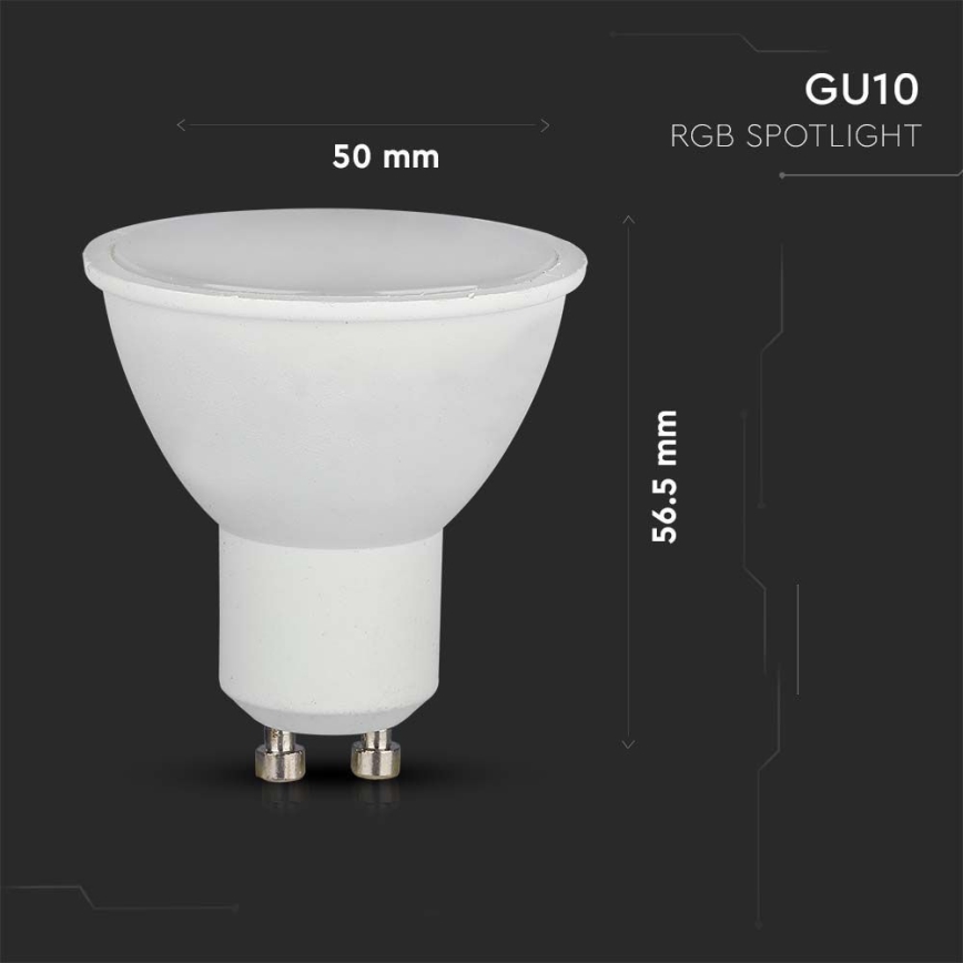 LED RGB Димируема крушка GU10/4,8W/230V 4000K + дистанционно