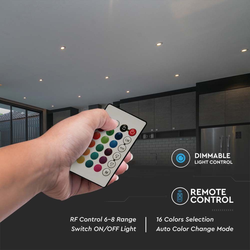 LED RGB Димируема крушка P45 E14/4,8W/230V 3000K + дистанционно