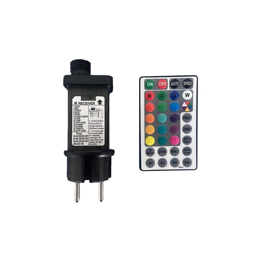 LED RGB Екстериорни лампички STRING 13 m 15xLED/0,5W/230V IP44 + дистанционно управление