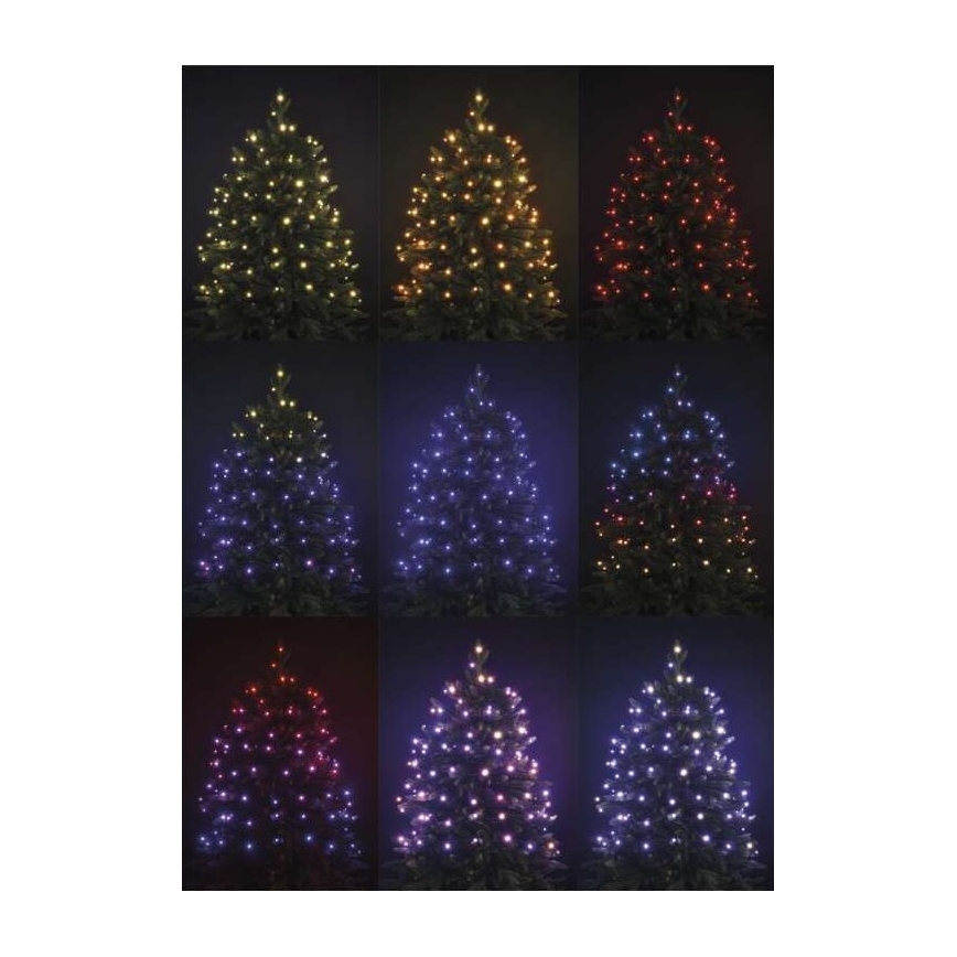 LED RGB Екстериорни Коледни лампички 96xLED/72 режима 13м IP44 + дистанционно