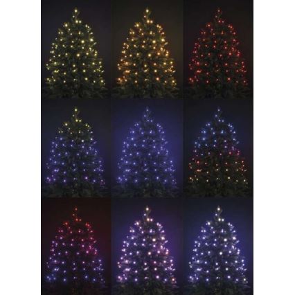 LED RGB Екстериорни Коледни лампички 160xLED/72 режима 19м IP44 + дистанционно