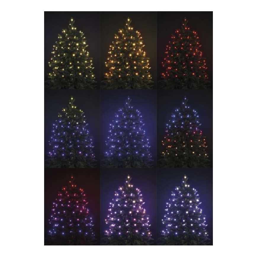 LED RGB Екстериорни Коледни лампички 160xLED/72 режима 19м IP44 + дистанционно