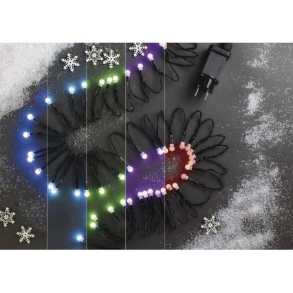 LED RGB Екстериорни Коледни лампички 96xLED/64 режима 15м IP44 + дистанционно