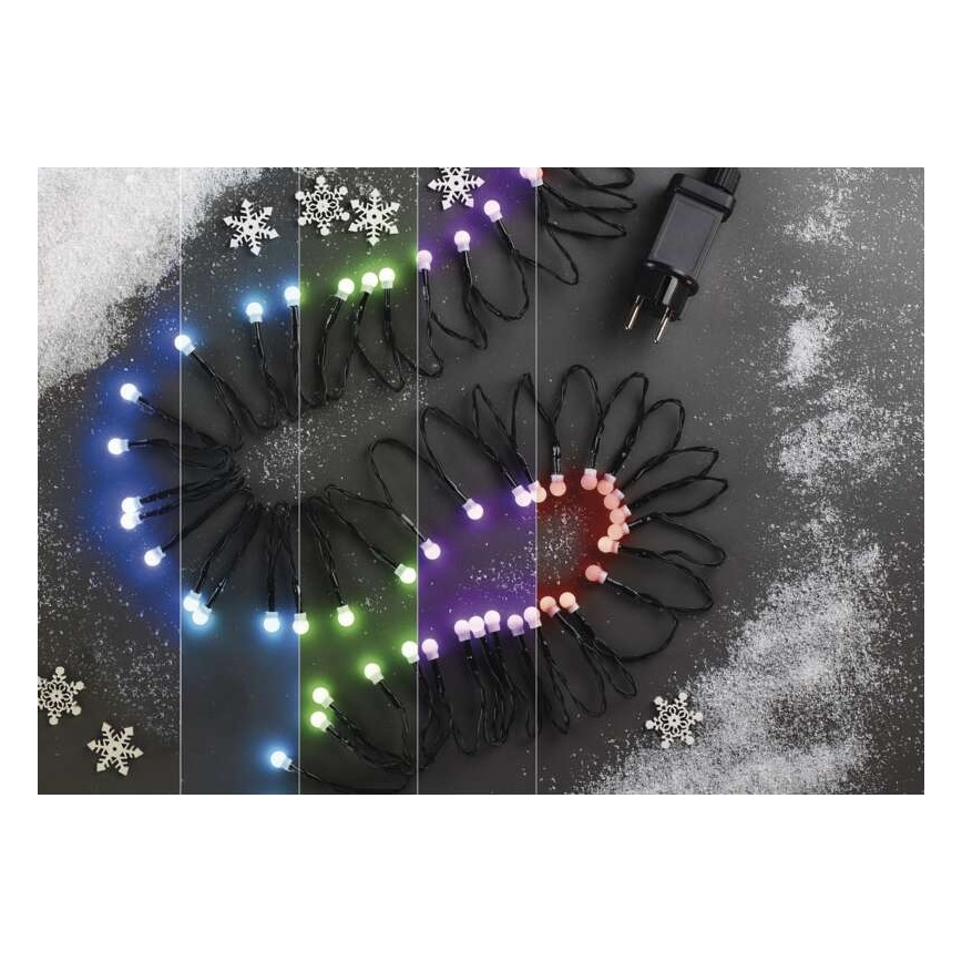 LED RGB Екстериорни Коледни лампички 96xLED/64 режима 15м IP44 + дистанционно