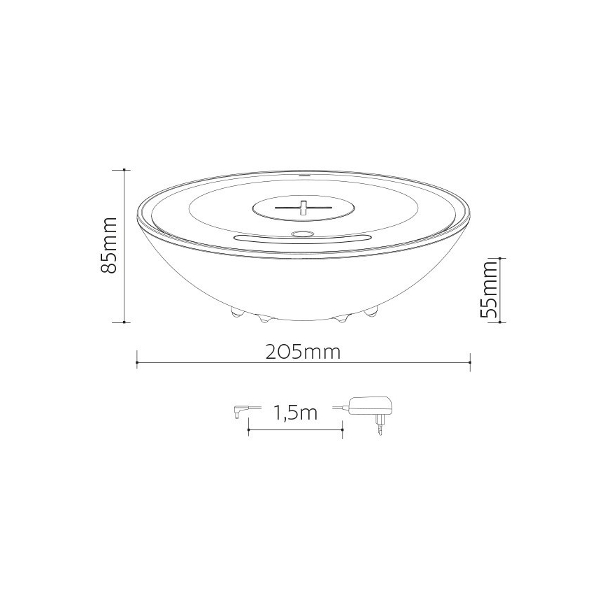 LED RGB Настолна лампа с безжично зарядно LED/10W/230V
