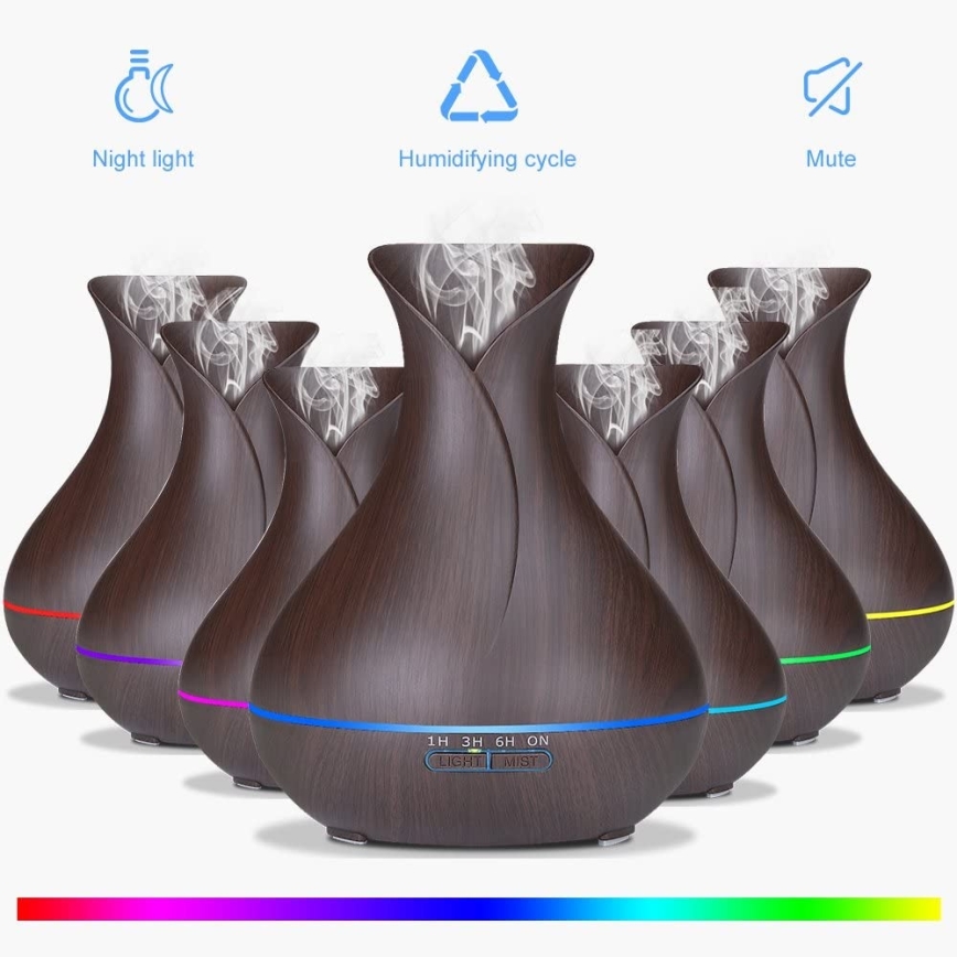 LED RGB Овлажнител и йонизатор за въздух 400 мл