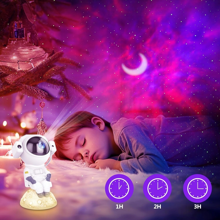 LED RGB прожектор 3 в 1 LED/5W/5V 3000/4000/6000K астронавт + дистанционно управление