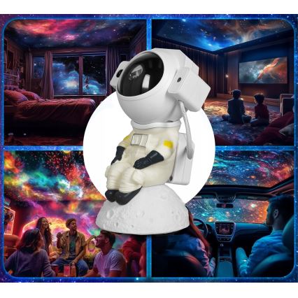 LED RGB прожектор 3 в 1 LED/5W/5V 3000/4000/6000K астронавт + дистанционно управление