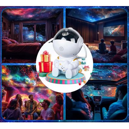 LED RGB прожектор LED/5W/5V астронавт + дистанционно управление