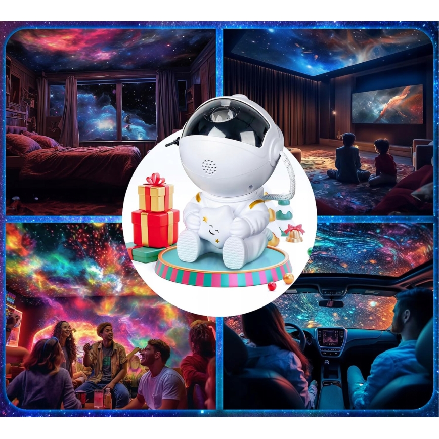 LED RGB прожектор LED/5W/5V астронавт + дистанционно управление