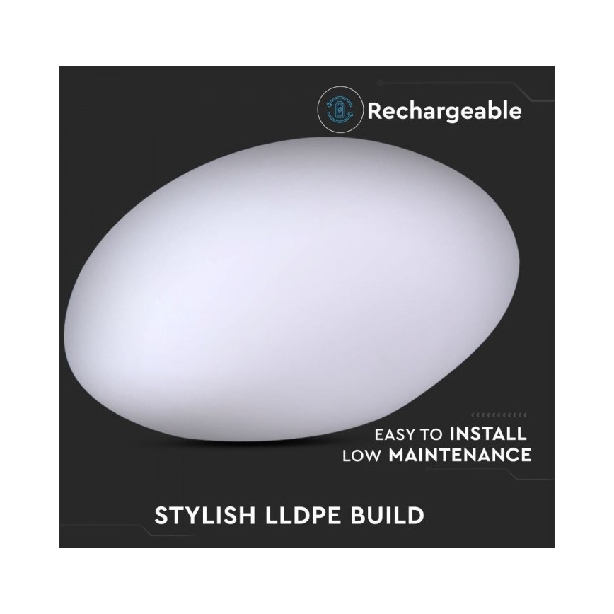 LED RGB регулируема външна лампа LED/1W/5V 28см IP67 1000 mAh + дистанционно управление