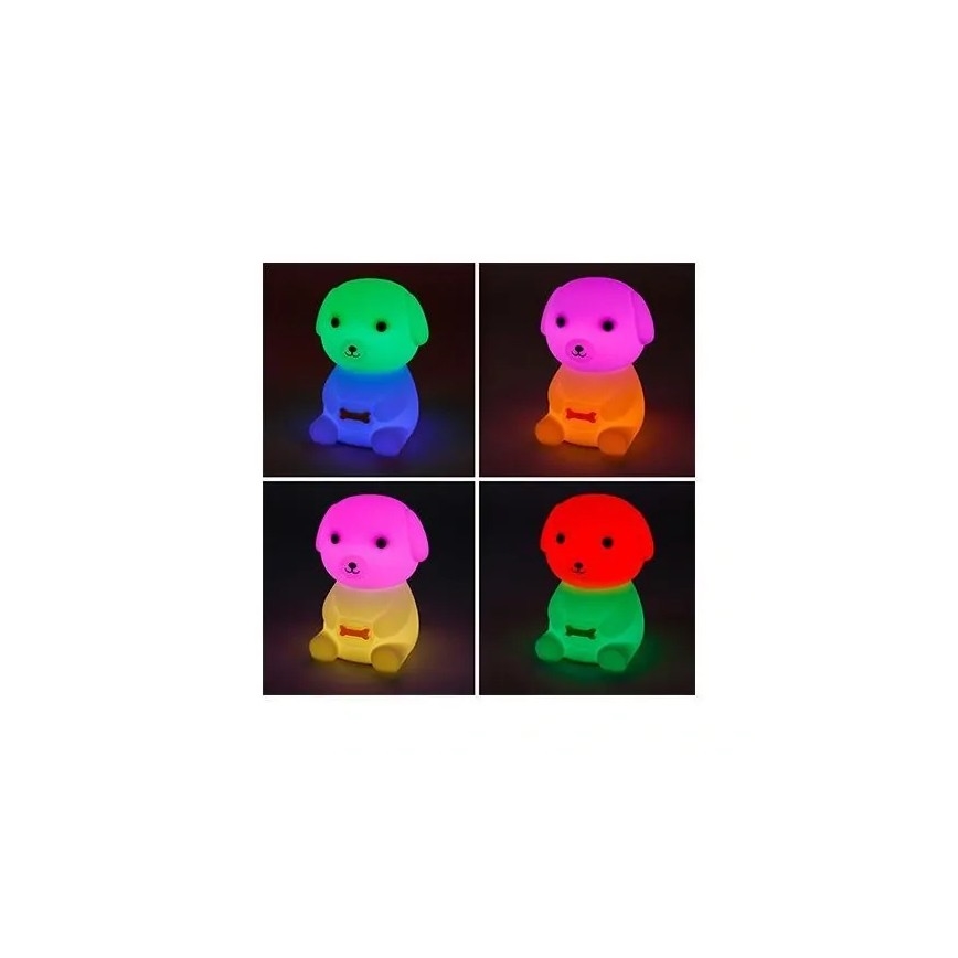 LED RGBW димируема презареждаема детска нощна лампа LED/2,5W/5V 3000K 1200 mAh куче