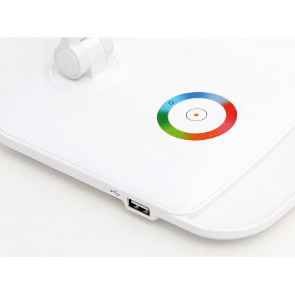 LED RGB Сензорна димируема настолна лампа LED/18W/230V + USB