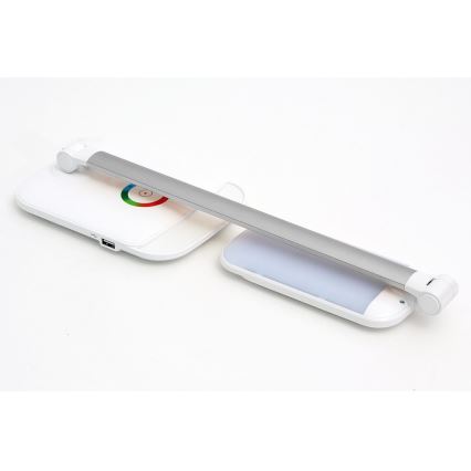 LED RGB Сензорна димируема настолна лампа LED/18W/230V + USB