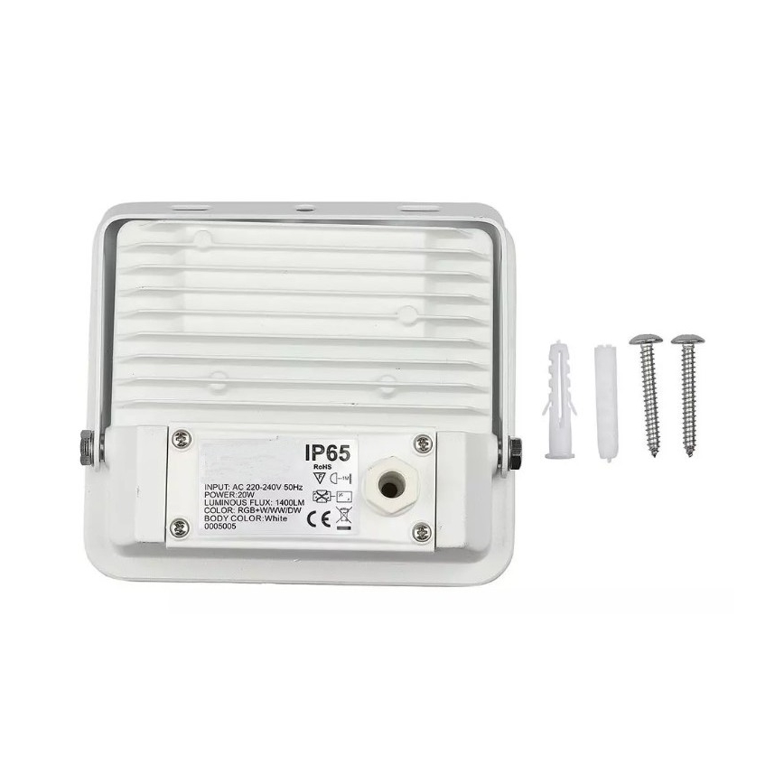 LED RGB Смарт димируем прожектор LED/20W/230V IP65 бял