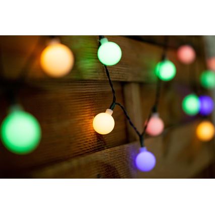 LED RGB Соларен верига PARTY 30xLED/1,2V 400 mAh 3,9 m IP44