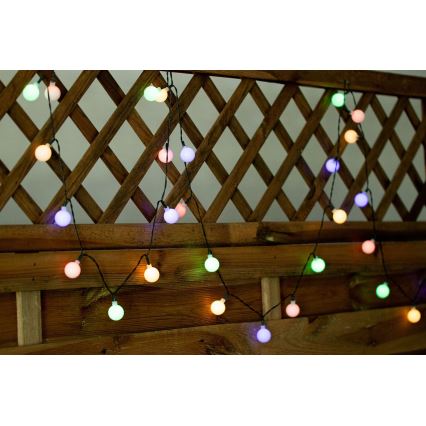 LED RGB Соларен верига PARTY 30xLED/1,2V 400 mAh 3,9 m IP44
