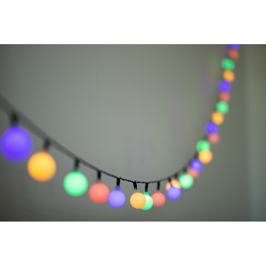 LED RGB Соларен верига PARTY 30xLED/1,2V 400 mAh 3,9 m IP44