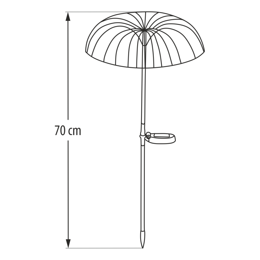 LED RGB соларна лампа 1,2V 300 mAh IP44 черна