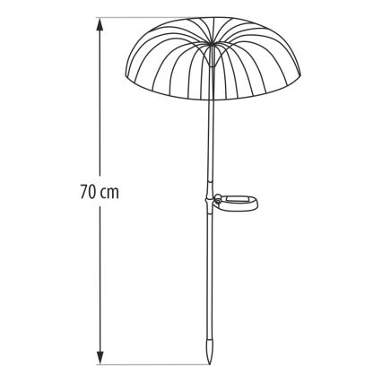LED RGB соларна лампа 1,2V 300 mAh IP44 черна