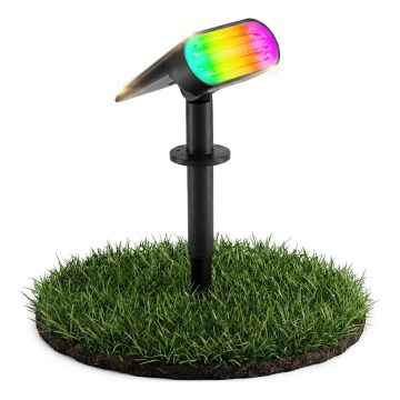 LED RGB соларна лампа 2 в 1 LED/3,7V 1200 mAh IP54 черна