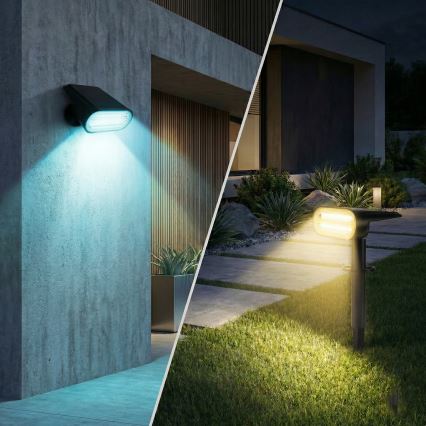 LED RGB соларна лампа 2 в 1 LED/3,7V 1200 mAh IP54 черна