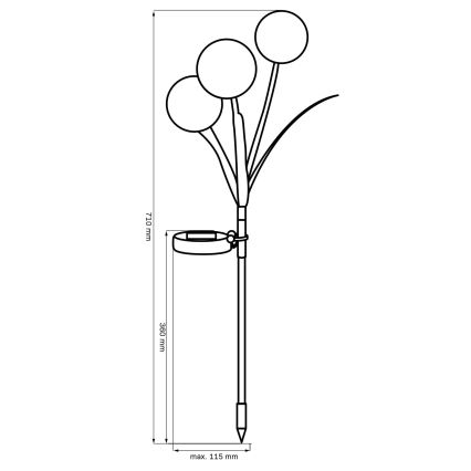 LED RGB Соларна лампа ALLIUM LED/1,2V 6500 600 mAh IP44 черен
