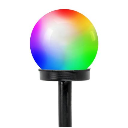 LED RGB соларна лампа със сензор SPHERE LED/1,2V IP44 40 mAh Ø 10 см