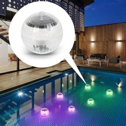 LED RGB соларна лампа за басейн със сензор за здрач LED/1,2V/600 mAh IP65