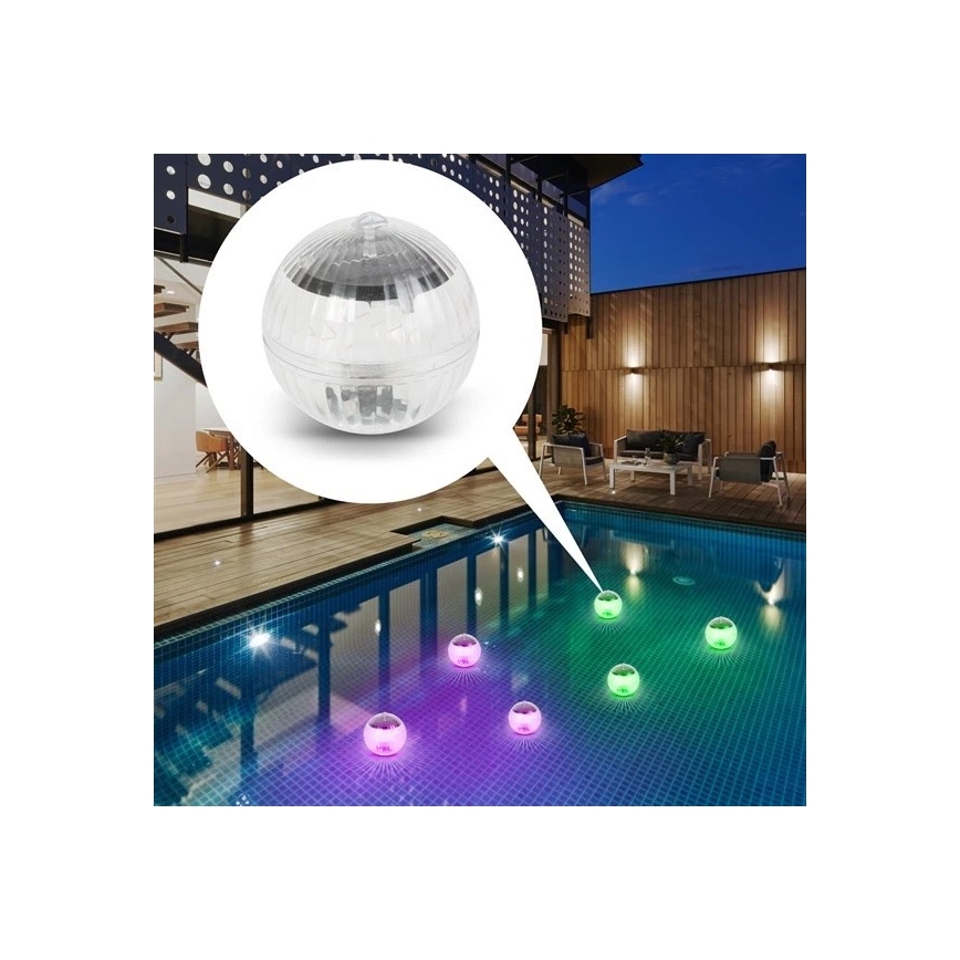 LED RGB соларна лампа за басейн със сензор за здрач LED/1,2V/600 mAh IP65