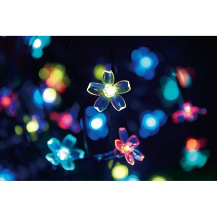 LED RGB Соларни лампички FLOWER 50xLED/1,2V IP44