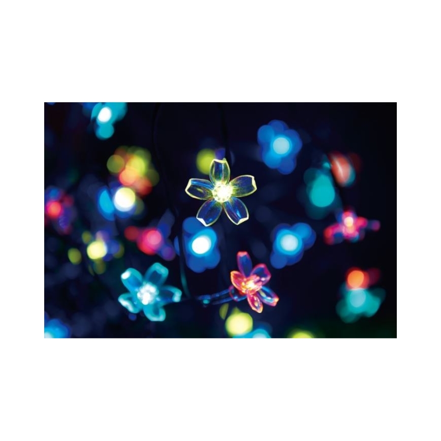 LED RGB Соларни лампички FLOWER 50xLED/1,2V IP44