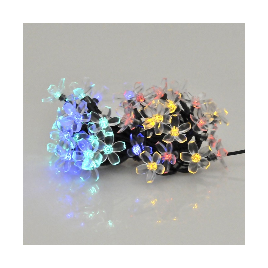 LED RGB Соларни лампички FLOWER 50xLED/1,2V IP44