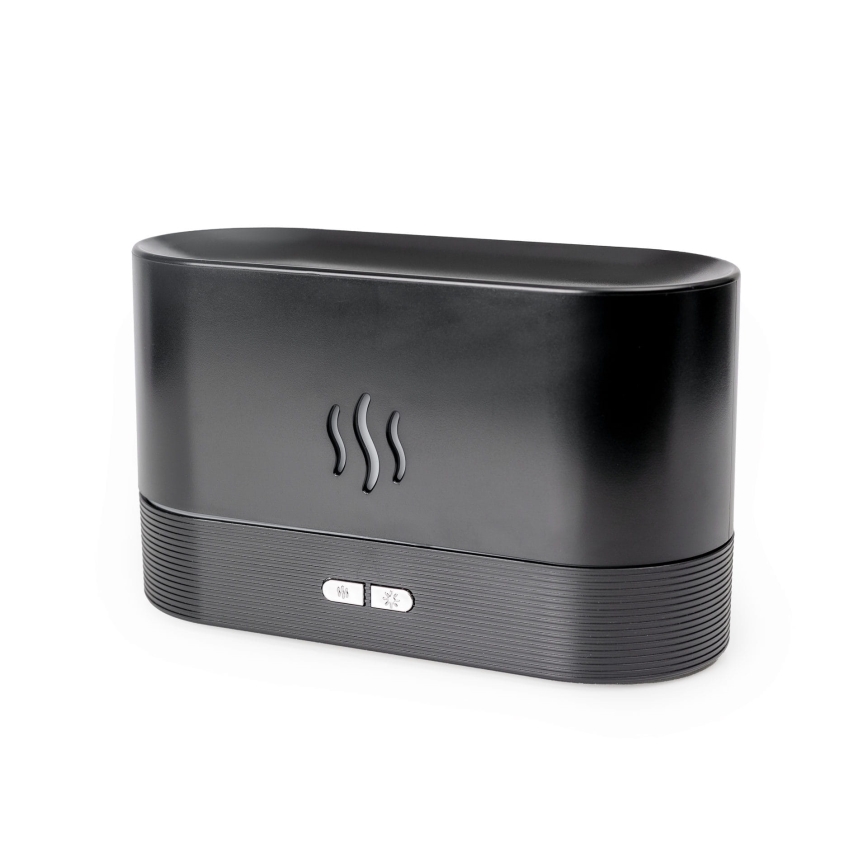 LED RGB ултразвуков ароматен дифузер и овлажнител за въздух с подсветка 180 мл черен