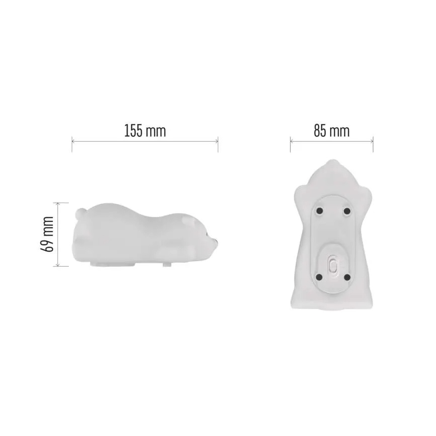 Презареждаема LED RGB сензорна нощна лампа LED/3,7V 1200 mAh мече