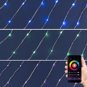 LED RGB коледен гирлянд с регулиране на яркостта 200xLED/29 функции 20,4m