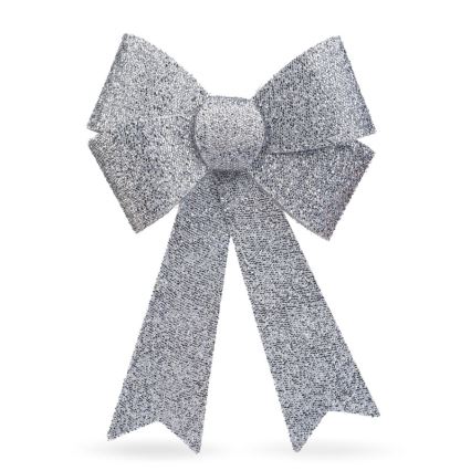 LED RGB коледна декорация 11xLED/3xLR44 40x30 cm сребърна панделка