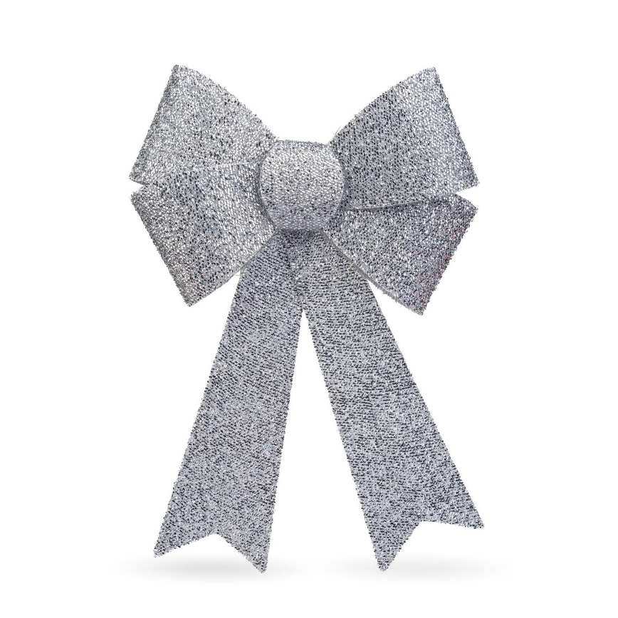 LED RGB коледна декорация 11xLED/3xLR44 40x30 cm сребърна панделка